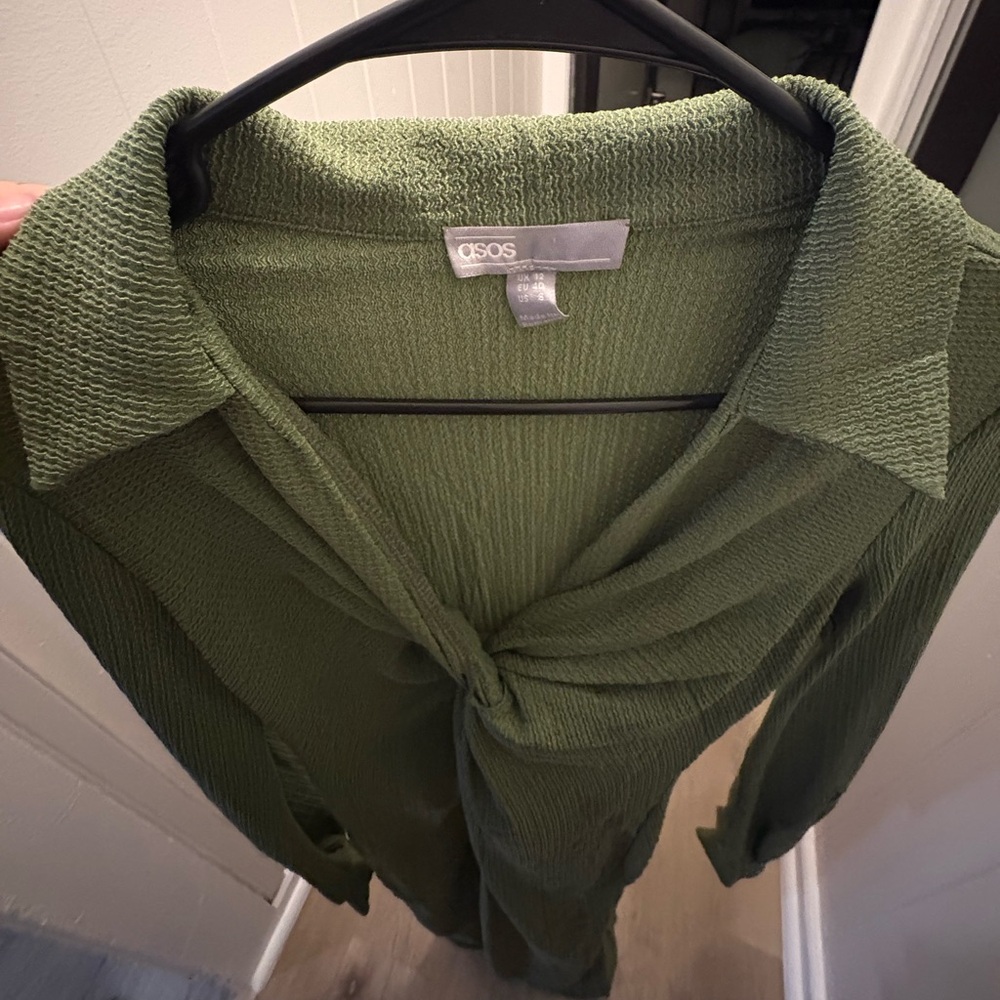 ASOS Olive Green Twist Front Dress